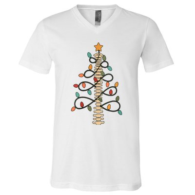 Chiropractor Doctor Christmas Lights Chiropractic Assistant V-Neck T-Shirt