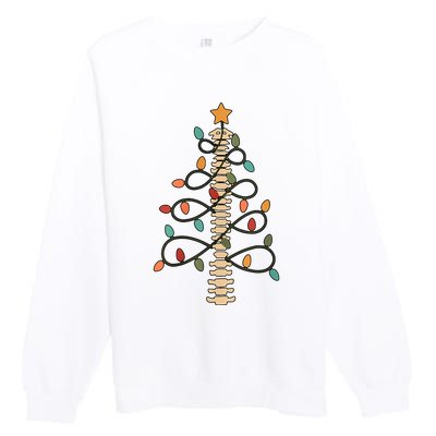 Chiropractor Doctor Christmas Lights Chiropractic Assistant Premium Crewneck Sweatshirt