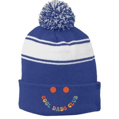 Cool Dads Club Retro Groovy Dad FatherS Day Gift Stripe Pom Pom Beanie