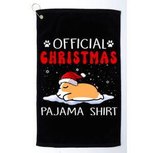 Corgi Dog Christmas Pajama Puppy Funny Xmas Cool Gift Platinum Collection Golf Towel