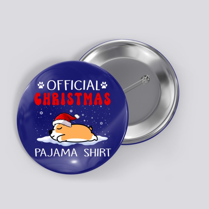 Corgi Dog Christmas Pajama Puppy Funny Xmas Cool Gift Button