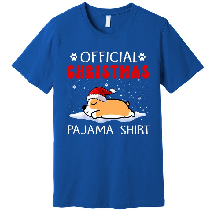 Corgi Dog Christmas Pajama Puppy Funny Xmas Cool Gift Premium T-Shirt