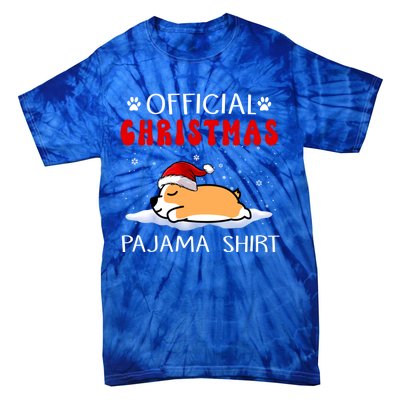 Corgi Dog Christmas Pajama Puppy Funny Xmas Cool Gift Tie-Dye T-Shirt