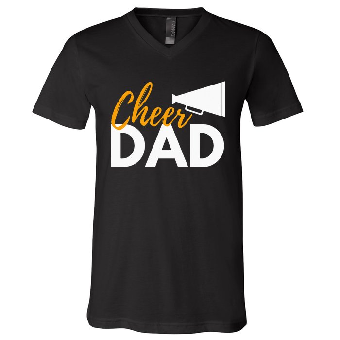 Cheer Dad Cheerleading Cheerleader Dad Cheer Competition V-Neck T-Shirt