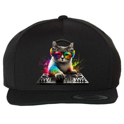 Cat DJ Wool Snapback Cap