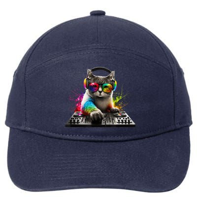 Cat DJ 7-Panel Snapback Hat