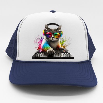 Cat DJ Trucker Hat