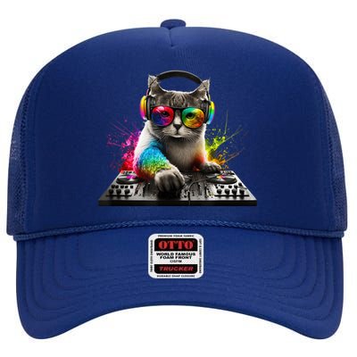 Cat DJ High Crown Mesh Back Trucker Hat