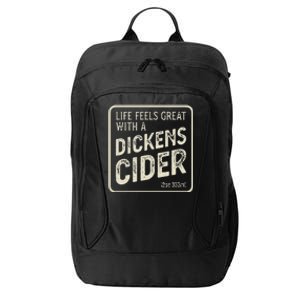 Cheeky Dickens Cider Bottle Label Witty Innuendo City Backpack