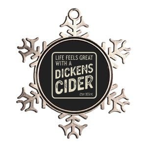 Cheeky Dickens Cider Bottle Label Witty Innuendo Metallic Star Ornament