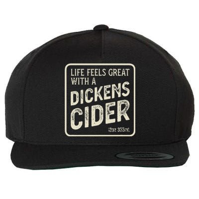 Cheeky Dickens Cider Bottle Label Witty Innuendo Wool Snapback Cap