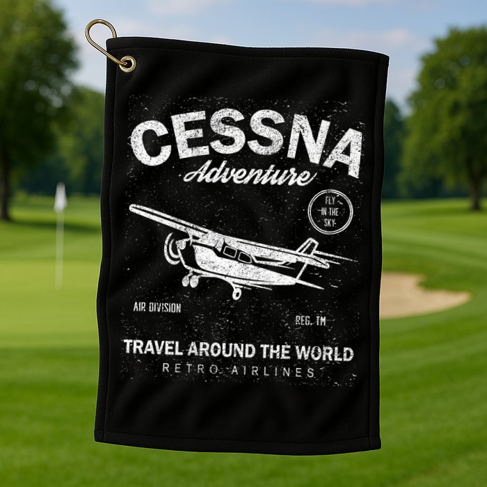 Cessna Distressed Golf Towel
