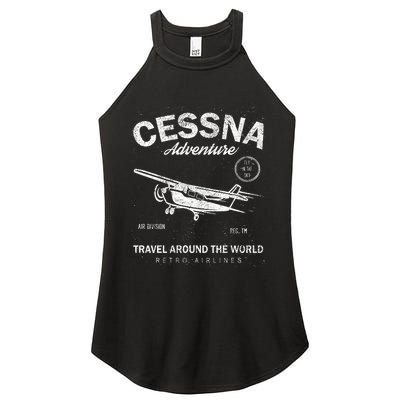 Cessna Distressed Women's Perfect Tri Rocker Tank