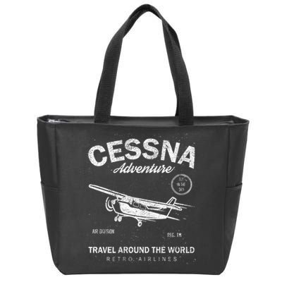 Cessna Distressed Zip Tote Bag