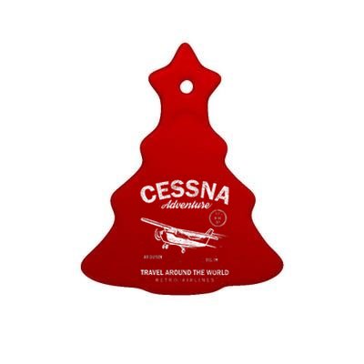 Cessna Distressed Ceramic Tree Ornament