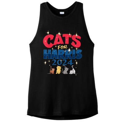 Cat Design Cats For Kamala Funny Harris Supporter Ladies PosiCharge Tri-Blend Wicking Tank