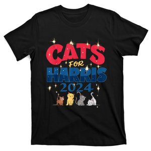 Cat Design Cats For Kamala Funny Harris Supporter T-Shirt