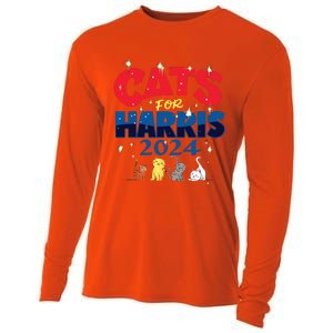 Cat Design Cats For Kamala Funny Harris Supporter Cooling Performance Long Sleeve Crew