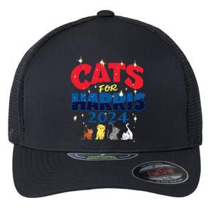 Cat Design Cats For Kamala Funny Harris Supporter Flexfit Unipanel Trucker Cap