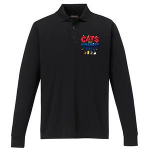 Cat Design Cats For Kamala Funny Harris Supporter Performance Long Sleeve Polo