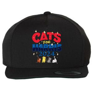 Cat Design Cats For Kamala Funny Harris Supporter Wool Snapback Cap