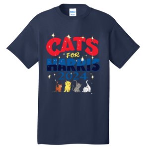 Cat Design Cats For Kamala Funny Harris Supporter Tall T-Shirt