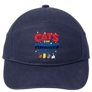 Cat Design Cats For Kamala Funny Harris Supporter 7-Panel Snapback Hat