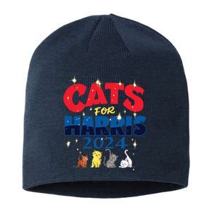 Cat Design Cats For Kamala Funny Harris Supporter Sustainable Beanie