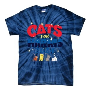 Cat Design Cats For Kamala Funny Harris Supporter Tie-Dye T-Shirt