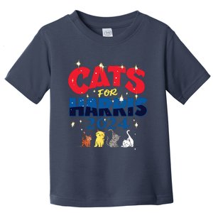 Cat Design Cats For Kamala Funny Harris Supporter Toddler T-Shirt