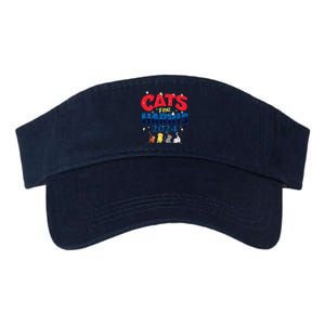 Cat Design Cats For Kamala Funny Harris Supporter Valucap Bio-Washed Visor