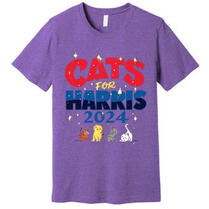 Cat Design Cats For Kamala Funny Harris Supporter Premium T-Shirt