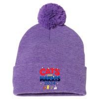 Cat Design Cats For Kamala Funny Harris Supporter Pom Pom 12in Knit Beanie