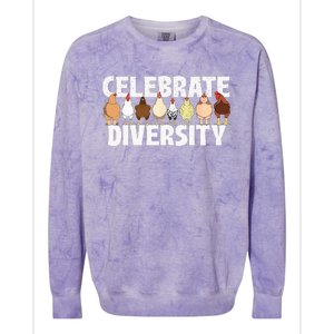 Celebrate Diversity Chicken Lover Farmyard Animal Lover Colorblast Crewneck Sweatshirt