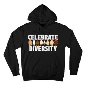 Celebrate Diversity Chicken Lover Farmyard Animal Lover Hoodie