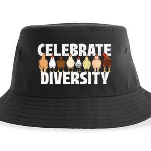 Celebrate Diversity Chicken Lover Farmyard Animal Lover Sustainable Bucket Hat