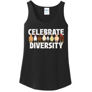 Celebrate Diversity Chicken Lover Farmyard Animal Lover Ladies Essential Tank