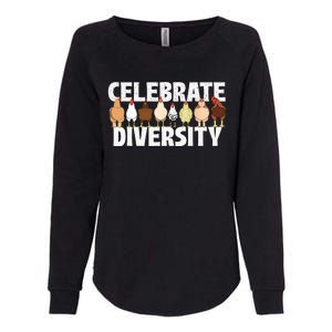 Celebrate Diversity Chicken Lover Farmyard Animal Lover Womens California Wash Sweatshirt