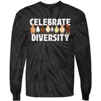 Celebrate Diversity Chicken Lover Farmyard Animal Lover Tie-Dye Long Sleeve Shirt