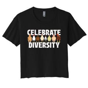 Celebrate Diversity Chicken Lover Farmyard Animal Lover Women's Crop Top Tee