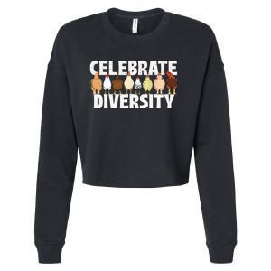 Celebrate Diversity Chicken Lover Farmyard Animal Lover Cropped Pullover Crew