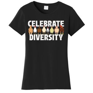 Celebrate Diversity Chicken Lover Farmyard Animal Lover Women's T-Shirt