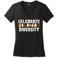 Celebrate Diversity Chicken Lover Farmyard Animal Lover Women's V-Neck T-Shirt