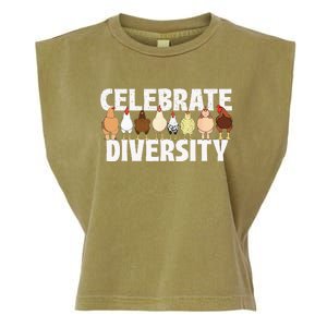 Celebrate Diversity Chicken Lover Farmyard Animal Lover Garment-Dyed Women's Muscle Tee