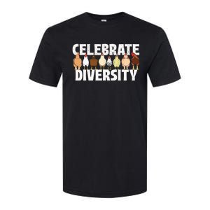 Celebrate Diversity Chicken Lover Farmyard Animal Lover Softstyle CVC T-Shirt