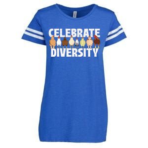 Celebrate Diversity Chicken Lover Farmyard Animal Lover Enza Ladies Jersey Football T-Shirt