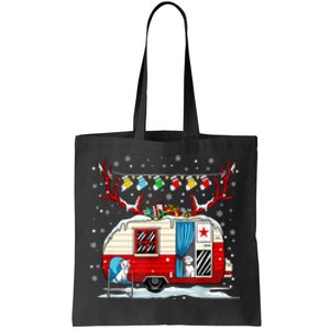 Cat Dog Camping Christmas Pajama Cute Puppy Kitten Camper Gift Tote Bag