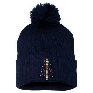 Chiropractor Doctor Christmas Lights Chiropractic Assistant Pom Pom 12in Knit Beanie