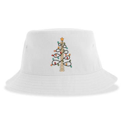 Chiropractor Doctor Christmas Lights Chiropractic Assistant Sustainable Bucket Hat