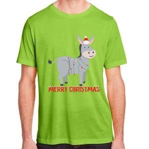 Cute Donkey Christmas Tree Lights Xmas Holidays Funny Gift Adult ChromaSoft Performance T-Shirt